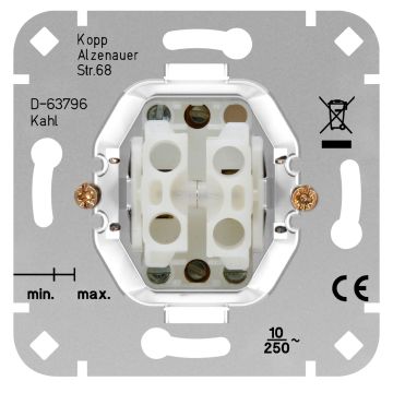 Kopp sokkel jaloezieschakelaar voor afdekking dubbele drukknop terugverend inbouw (503900005)