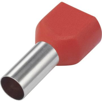SOLAR twin adereindhuls geïsoleerd 2x1.0mm2 hulslengte 8mm rood - per 100 stuks (1505163)