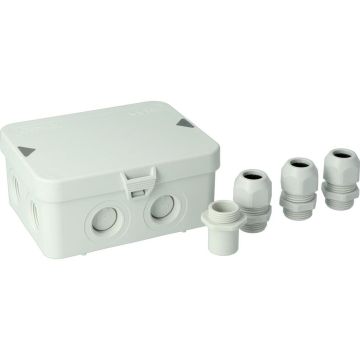 ATTEMA kabeldoos 8-voudige invoer IP65 met met 3x M20 wartels - grijs (AT2290)
