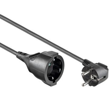 Verlengsnoer met randaarde 3x1.5mm 3 meter - zwart