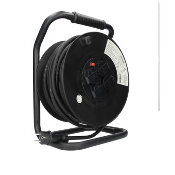 Target kabelhaspel open 4-voudig met randaarde IP44 40 meter neopreen H07RN-F 3x2.5mm2 (90303)
