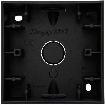 Kopp opbouwdoos 1-voudig - HK07 mat zwart (374750008)