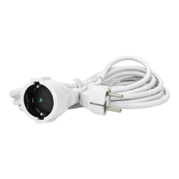 EMhub verlengsnoer 5 meter H05VV-F 3x1.5 met Schuko en contrastekker - wit (4087102)