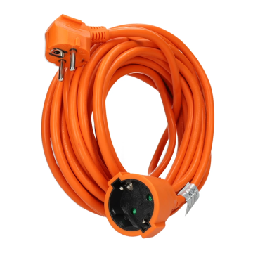 EMhub verlengsnoer 10 meter H05VV-F 3x1.5 met Schuko en contrastekker - oranje (4087105)