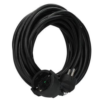 EMhub verlengsnoer 20 meter H05VV-F 3x1.5 met Schuko en contrastekker - zwart (4087112)