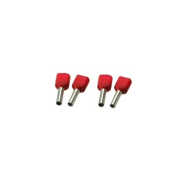 SOLAR twin adereindhuls geïsoleerd 2x10mm2 hulslengte 14mm rood - per 100 stuks (1505168)
