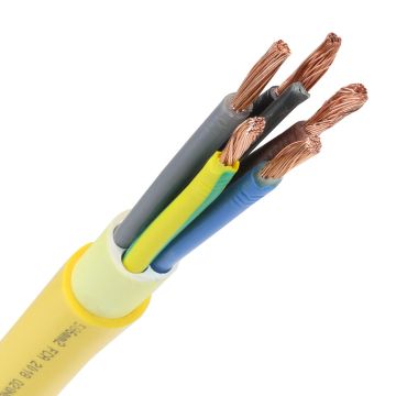 Dynamic pur kabel H07BQ-F 5x6mm² geel per haspel 500 meter