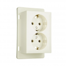 Power universele deksel met 2-voudige stopcontacten wit 73x125mm bedraad (2072 000)