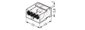 Wago micro lasklem 4-voudig 0,4-0,5mm2 per 100 stuks (243-144)