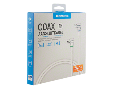 Technetix Coaxkabel IEC male/female 1.5M wit