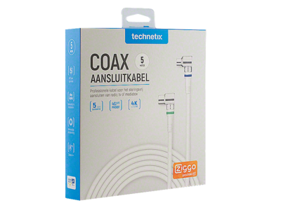 Technetix Coaxkabel IEC male/female 5M wit