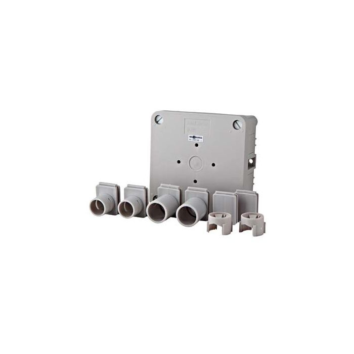 power kabeldoos onderbak met deksel en inzetstukken grijs 100x100mm² (2080160)