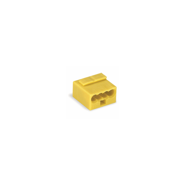 Wago micro lasklem 4-voudig 0,6-0,8mm² geel per 100 stuks (243-504)