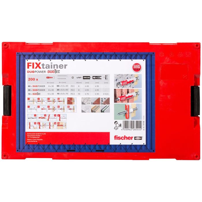 Fischer Propack Duopower 572884 5 x 25 mm, 300 x pluggen met schroef, herbruikbaar, voor bevestiging op beton, metselwerk en gipsplaat