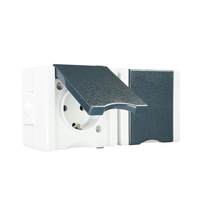 Bachmann Casia 2 hoekstopcontact lang 3-voudig USB A/C RVS look (932 Bachmann Casia 2 hoekstopcontact lang 3-voudig USB A/C RVS look (932