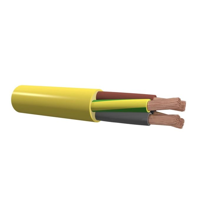 pur kabel H07BQ-F 5x4 mm2 geel per rol 100 meter