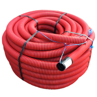 Frankische kabuflex mantelbuis met trekdraad en koppelstuk 50mm - rood rol 50 meter (19132050)
