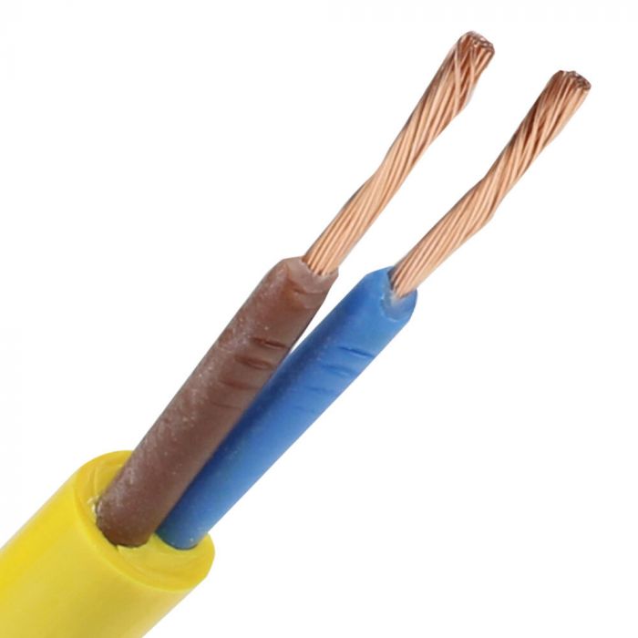 Dynamic pur kabel H07BQ-F 2x2.5mm2 geel per meter