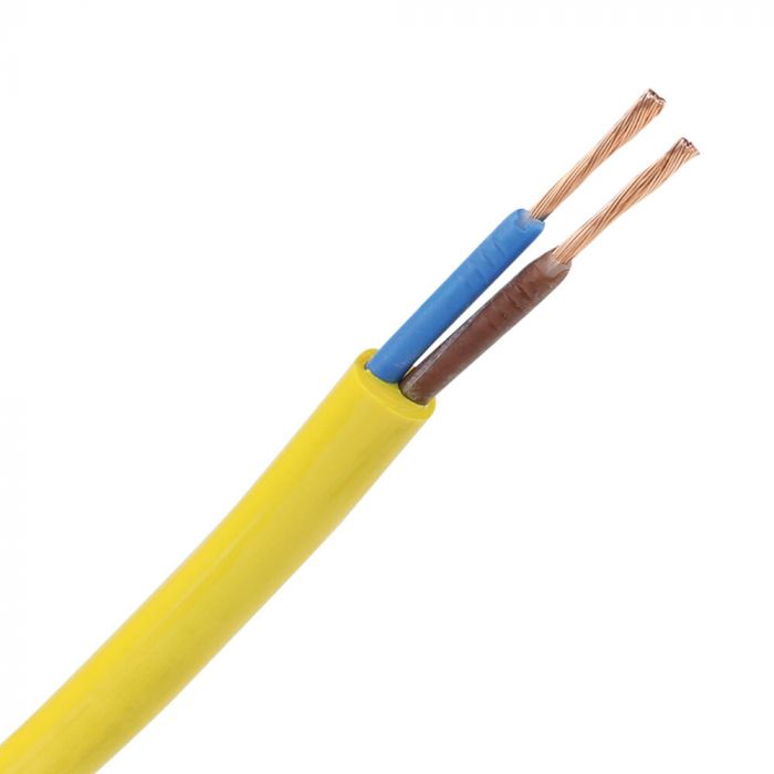 Dynamic pur kabel H07BQ-F 2x1.5mm2 geel per rol 100 meter