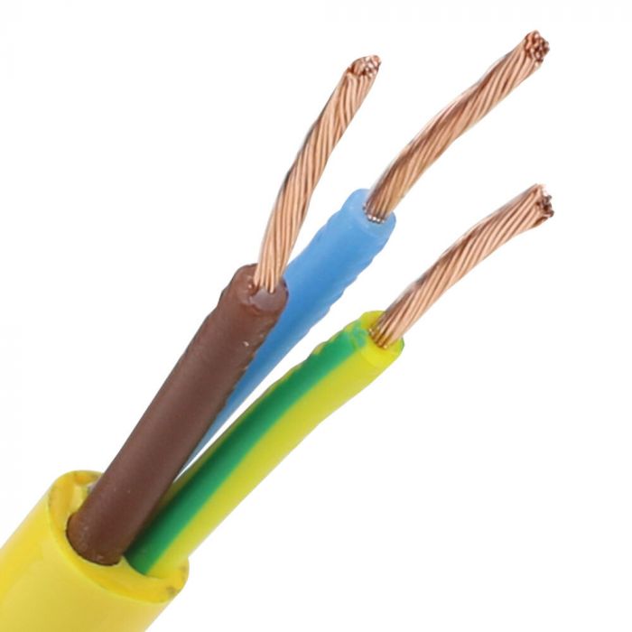 Dynamic pur kabel H07BQ-F 3x1.5mm2 geel per meter