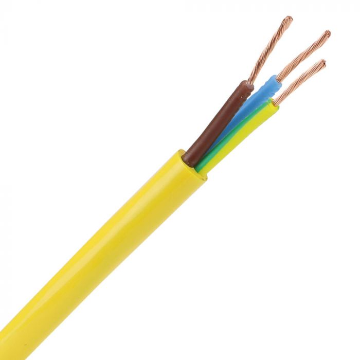 Dynamic pur kabel H07BQ-F 3x4mm2 geel per meter