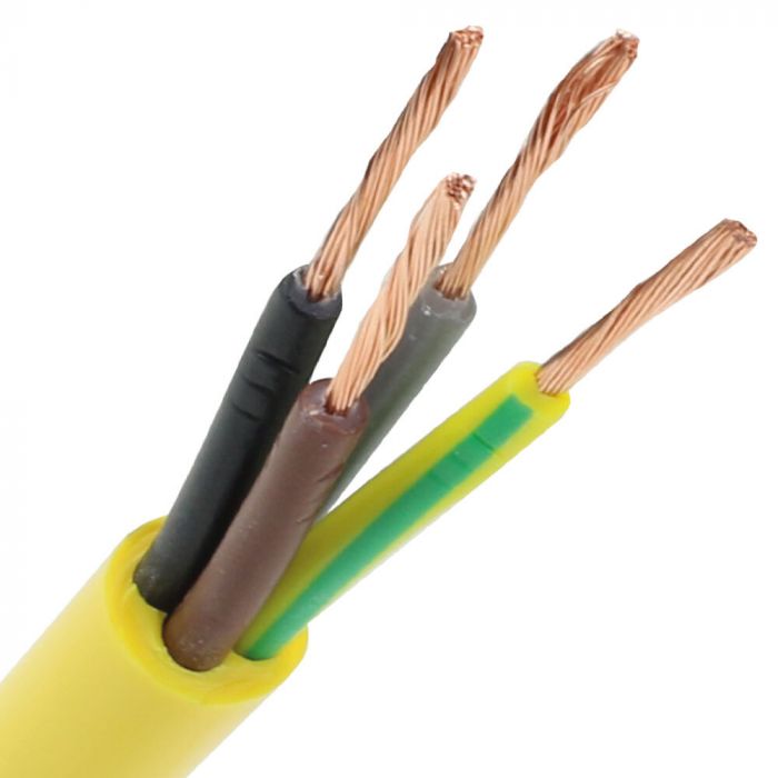 Dynamic pur kabel H07BQ-F 4x2.5 mm2 geel per rol 100 meter