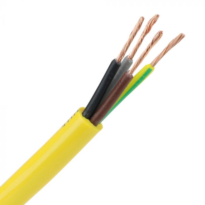 Dynamic pur kabel H07BQ-F 4x2.5 mm2 geel per rol 100 meter