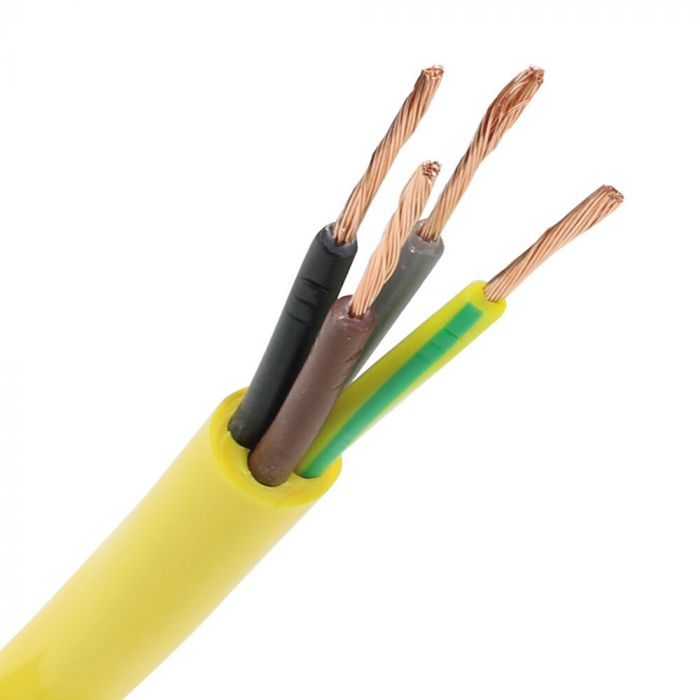 Dynamic pur kabel H07BQ-F 4x4 mm2 geel per meter