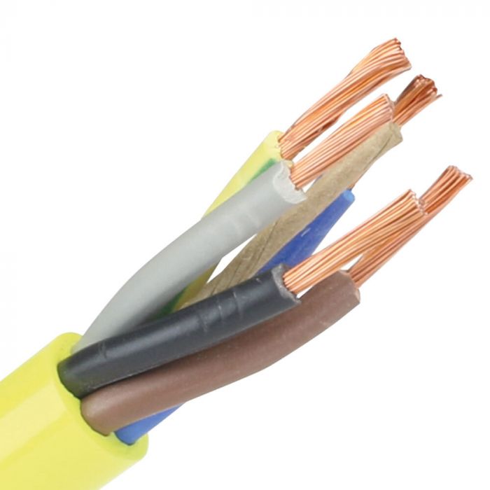 Dynamic pur kabel H07BQ-F 5x2.5 mm2 geel per rol 100 meter