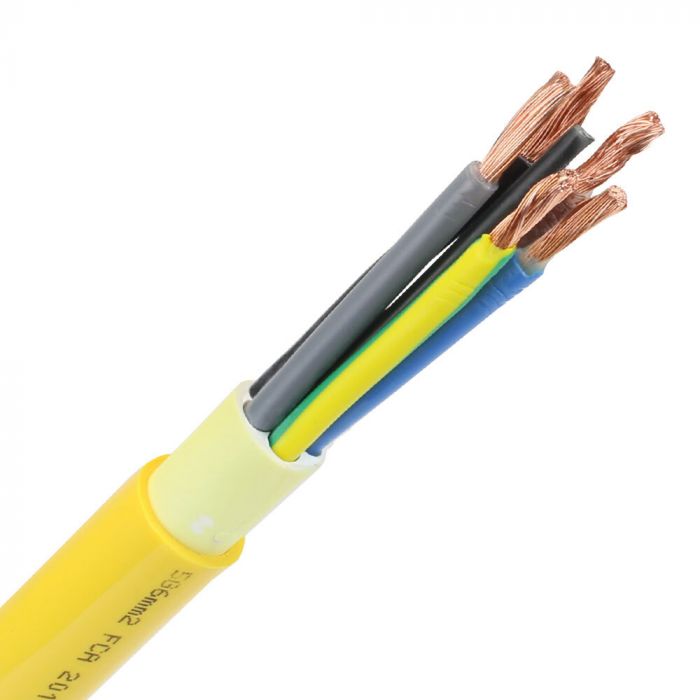 Dynamic pur kabel H07BQ-F 5x6 mm2 geel per meter