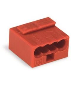 Wago micro lasklem 4-voudig 0,6-0,8mm² rood per 100 stuks (243-804)
