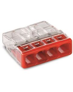 Wago lasklem 4-voudig 0,5-2,5mm2 rood per 100 stuks (2273-204)