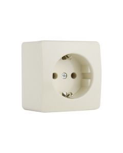 PEHA opbouw stopcontact met randaarde 1 voudig - crème wit (H 6600 V)