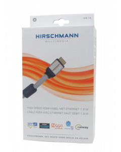 Hirschmann Multimedia HDMI kabel grijs met ethernet met kabelkeur 1,8 meter (695020368)