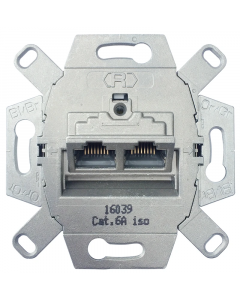 Universele data wandcontactdoos UAE inbouw basiselement UTP 2-voudig Cat6A (39071)