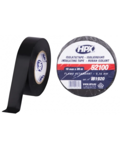 HPX isolatietape 19mm x 20 meter zwart 1stuk (IB1920)