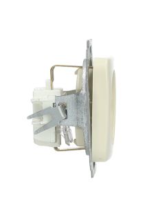 EMAT stopcontact inbouw 1-voudig randaarde - creme (EMATS000)