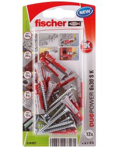 Fischer DuoPower plug 6x30 S K - per 12 stuks (534997)