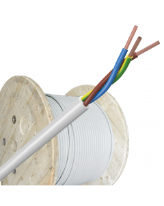 Helukabel VMVL (H05VV-F) kabel 3x1.5mm2 wit per haspel 500 meter