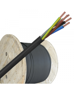 Helukabel VMVL (H05VV-F) kabel 5x0.75mm2 zwart per haspel 500 meter