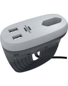 BRENNENSTUHL Estilo stekkerdoos t.b.v. bank meubel 1-voudig met 2x USB 3 meter - grijs/zwart (1150290)