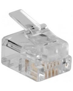 RJ11 male voor platte kabel per 25 stuks