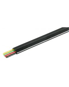 Telefoonkabel 4-aderig plat, kern: CCA - per rol 100 meter zwart