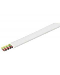 Telefoonkabel 4-aderig plat, kern: CCA - per rol 100 meter wit