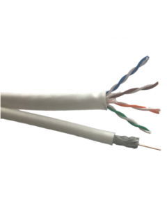 Technetix combi-kabel voor Ziggo (coax) en KPN (CAT6) geschikt 20 meter - wit (19012509)