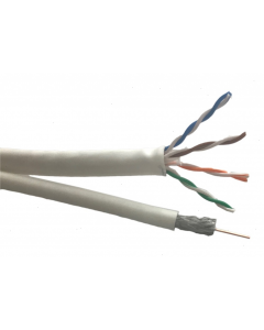 Technetix combi-kabel voor Ziggo (coax) en KPN (CAT6) geschikt 100 meter - wit (19012510)