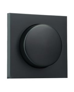EMhub (by Kopp) centraalplaat met knop tbv draaidimmer - Quadro 55 zwart mat (4088087)