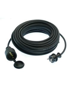 Schwabe verlengkabel rubber H05RR-F 3x1.5 zwart IP44 15m (60315)