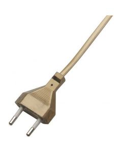 HK / HAKA netsnoer met eurostekker 2x0,75mm2 2 meter - goud (517300010)