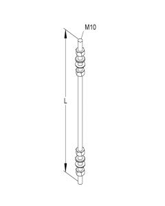 Niedax Kleinhuis draadstang + moeren M10/300 (150833)